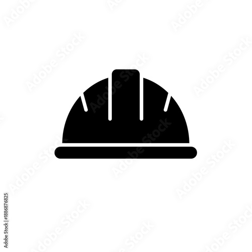 Construction helmet, safety -  solid vector icon