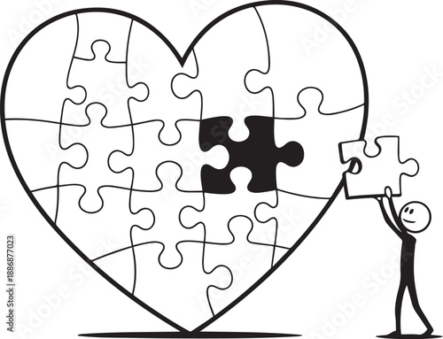 Minimalist Stick Figure Business Concept Collection, Simple Line Art Character Illustrations for Presentations and Social Media