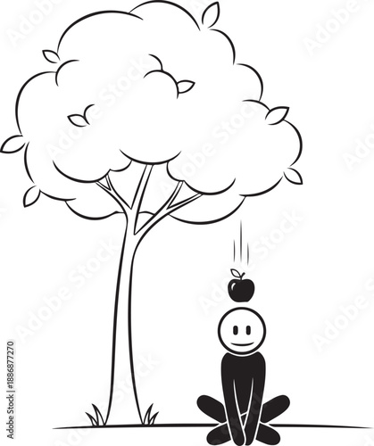 Minimalist Stick Figure Business Concept Collection, Simple Line Art Character Illustrations for Presentations and Social Media