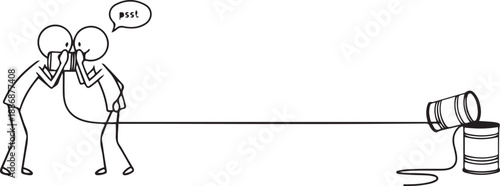 Minimalist Stick Figure Business Concept Collection, Simple Line Art Character Illustrations for Presentations and Social Media