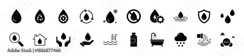 Water icon set. Vector illustration.
