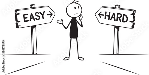 Minimalist Stick Figure Business Concept Collection, Simple Line Art Character Illustrations for Presentations and Social Media