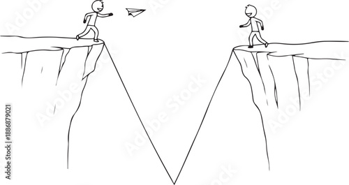 Minimalist Stick Figure Business Concept Collection, Simple Line Art Character Illustrations for Presentations and Social Media