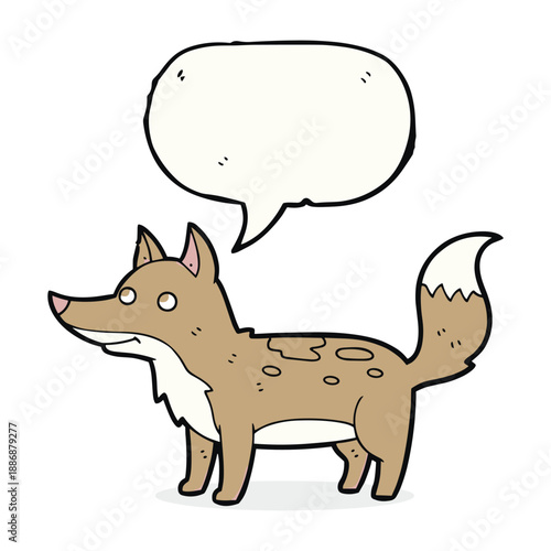 Cartoon wolf with speech bubble