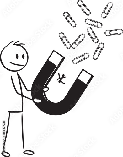 Minimalist Stick Figure Business Concept Collection, Simple Line Art Character Illustrations for Presentations and Social Media