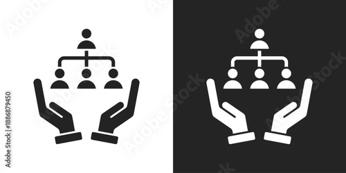 Organization Icon In Black And White Glyph Style