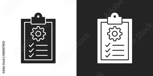 Job Description Icon In Black And White Glyph Style