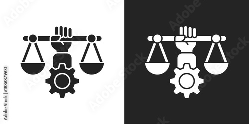 Moral Icon In Black And White Glyph Style