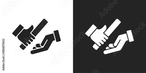 Succession Icon In Black And White Glyph Style