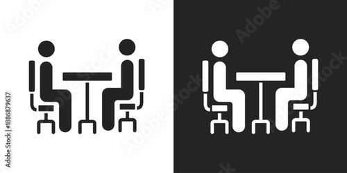 Consulting Icon In Black And White Glyph Style