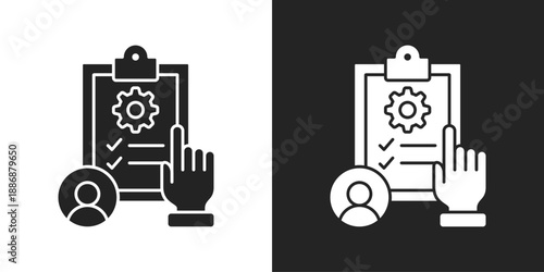 Job Description Icon In Black And White Glyph Style