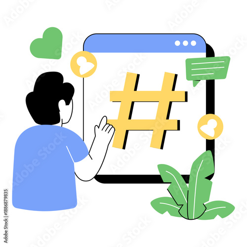 An illustration style of hashtag 