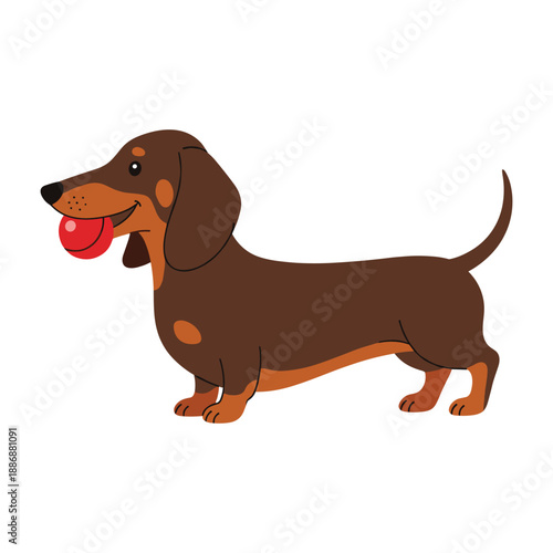 Happy brown dachshund with tongue out