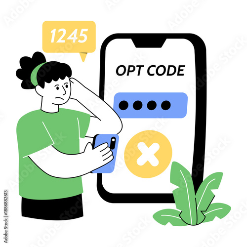 Premium download illustration of wrong otp code 