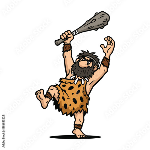 Cartoon caveman holding a bone