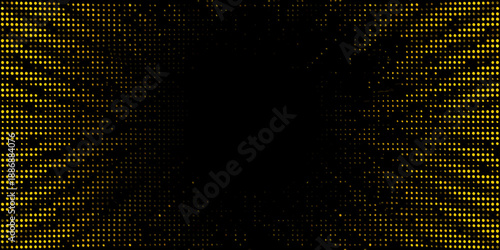 Abstract background with a dense arrangement of golden glowing rectangular elements
