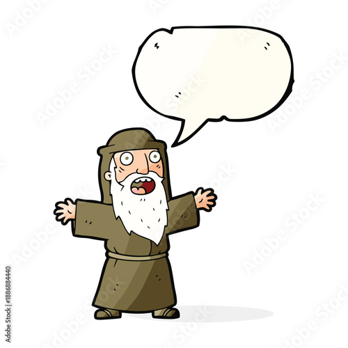 Cartoon character with speech bubble