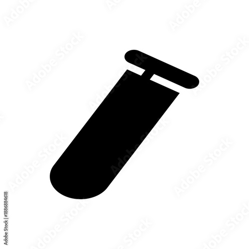 A minimalist black silhouette of a razor blade on a white background