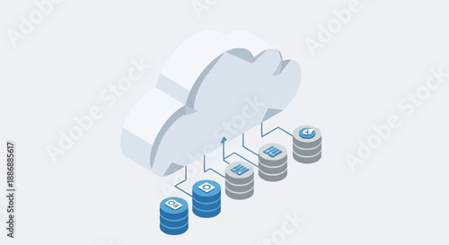Cloud Computing Data Storage Servers Network.