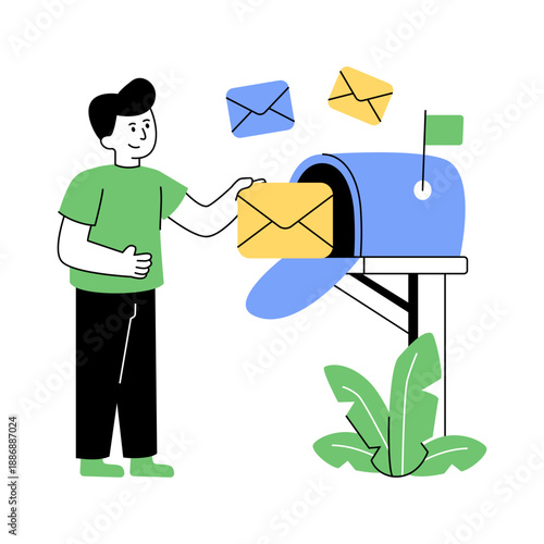 Modern design illustration of receiving mail 