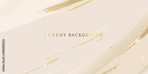 Elegant cream and gold abstract background with flowing brushstroke textures