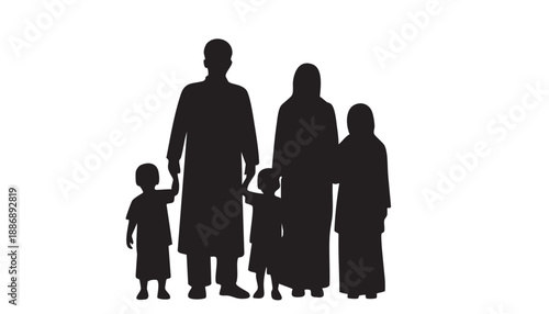 Ramadan Mubarak Mosque & Crescent Moon Silhouette Collection