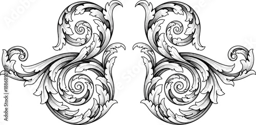 Ornate tribal eagle tattoo design featuring a black vector bird silhouette with vintage floral ornaments and decorative leaf swirls in a nature-inspired pattern style