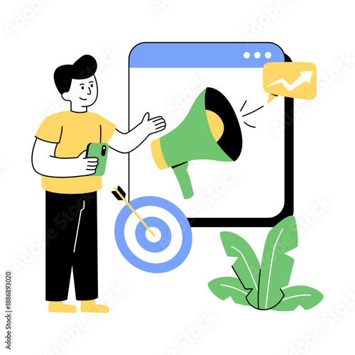 A premium design illustration of target marketing 