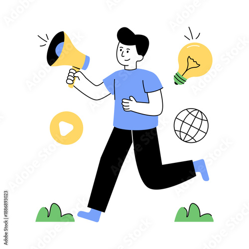 An eye catching design illustration of global marketing idea