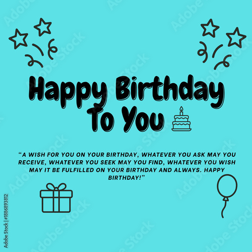 Happy Birthday Greeting Cards Collection with Festive Illustrations and Inspirational Quotes