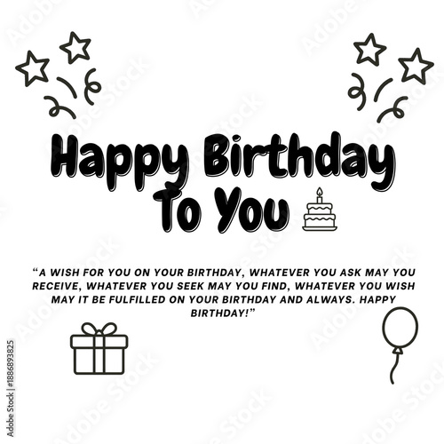 Happy Birthday Greeting Cards Collection with Festive Illustrations and Inspirational Quotes