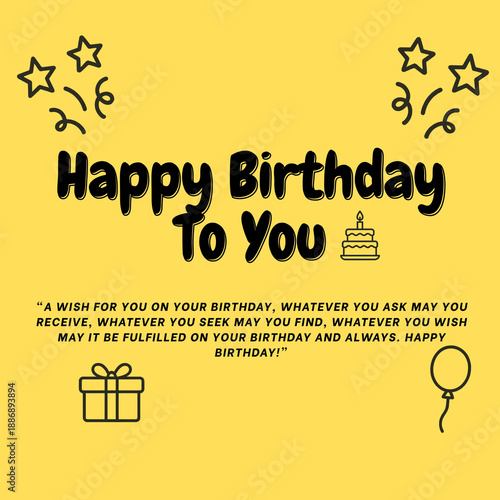 Happy Birthday Greeting Cards Collection with Festive Illustrations and Inspirational Quotes