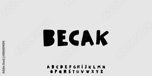 thick alphabet, modern fat letters, blocky font with shapes, trendy maximalist typeface, headline typography, creative design identity, logo and monogram. Vector typeset.