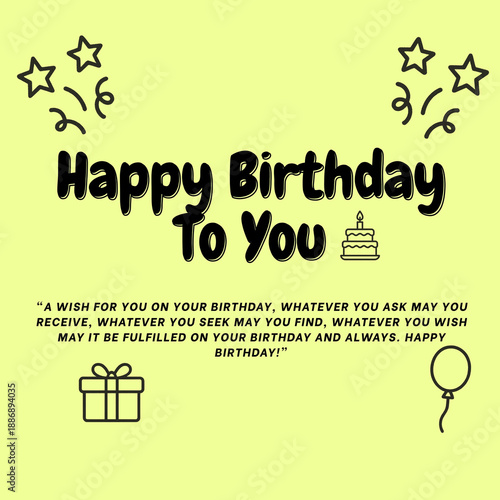 Happy Birthday Greeting Cards Collection with Festive Illustrations and Inspirational Quotes