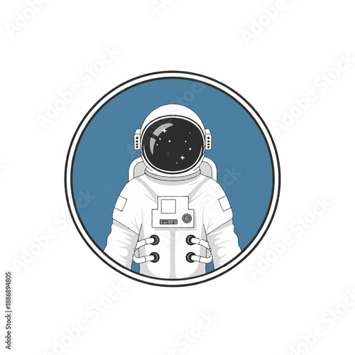 Astronaut in a Circle Emblem
