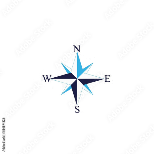 Compass Rose Navigation Direction Indicator