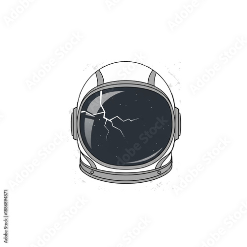 Cosmic Cracks Astronaut Helmet with Starry Visor