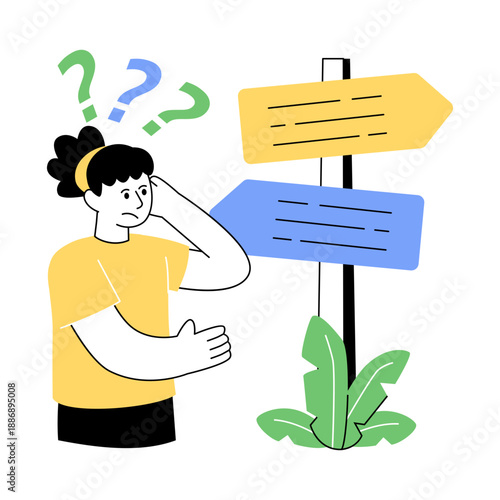 An eye catching design illustration of making decision 