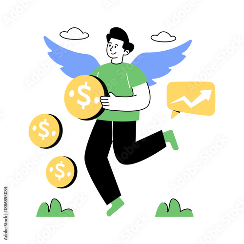 Modern design illustration of business angel 