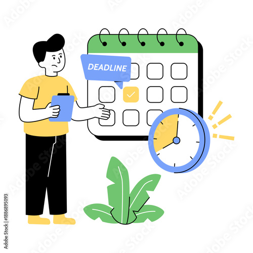 Modern design illustration of task deadline 