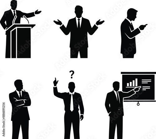 Business Professionals Engaging in Various Presentations and Discussions in a Modern Corporate Setting