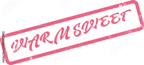 Warm Sweet vibrant pink textured rectangular stamp impression perfect for branding and product packaging