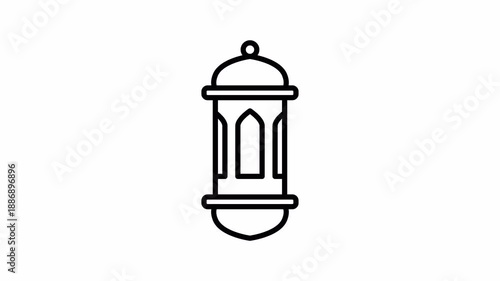 Wallpaper Mural Ramadan Lantern Icon, Minimalist Outline Animation, Drawing Line Reveal, 4K Transparent Background Torontodigital.ca