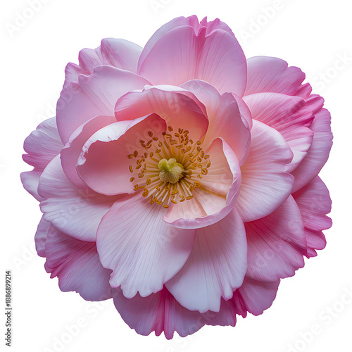 Pink Peony Flower Close-Up on White Background Transparent Background