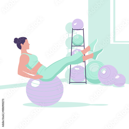 Exercise Ball Workout Yoga Fitness Pilates Balanced Organized Plastic Exercise Balls.png