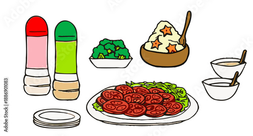 サラダとドレッシング