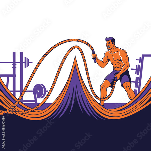 Muscular Man Lifting Thick Rope Workout in Commercial Gym.png