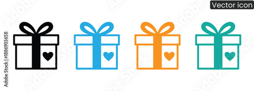 Vibrant gift boxes with hearts for Valentine's Day or love themes