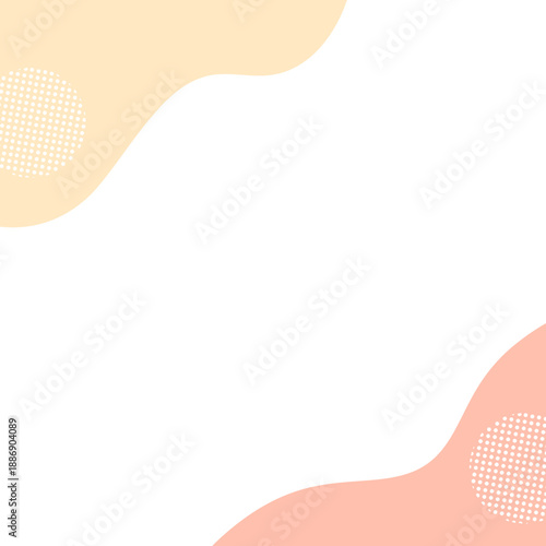 流体シェイプの背景イラスト素材　flat hand drawn fluid blue shapes background.Cute abstract shapes.Vector loose frame.