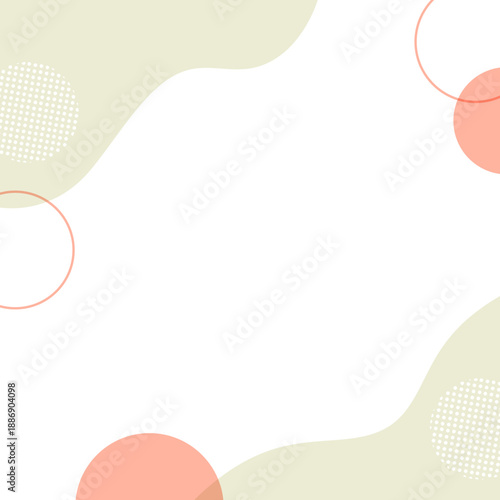 流体シェイプの背景イラスト素材　flat hand drawn fluid blue shapes background.Cute abstract shapes.Vector loose frame.